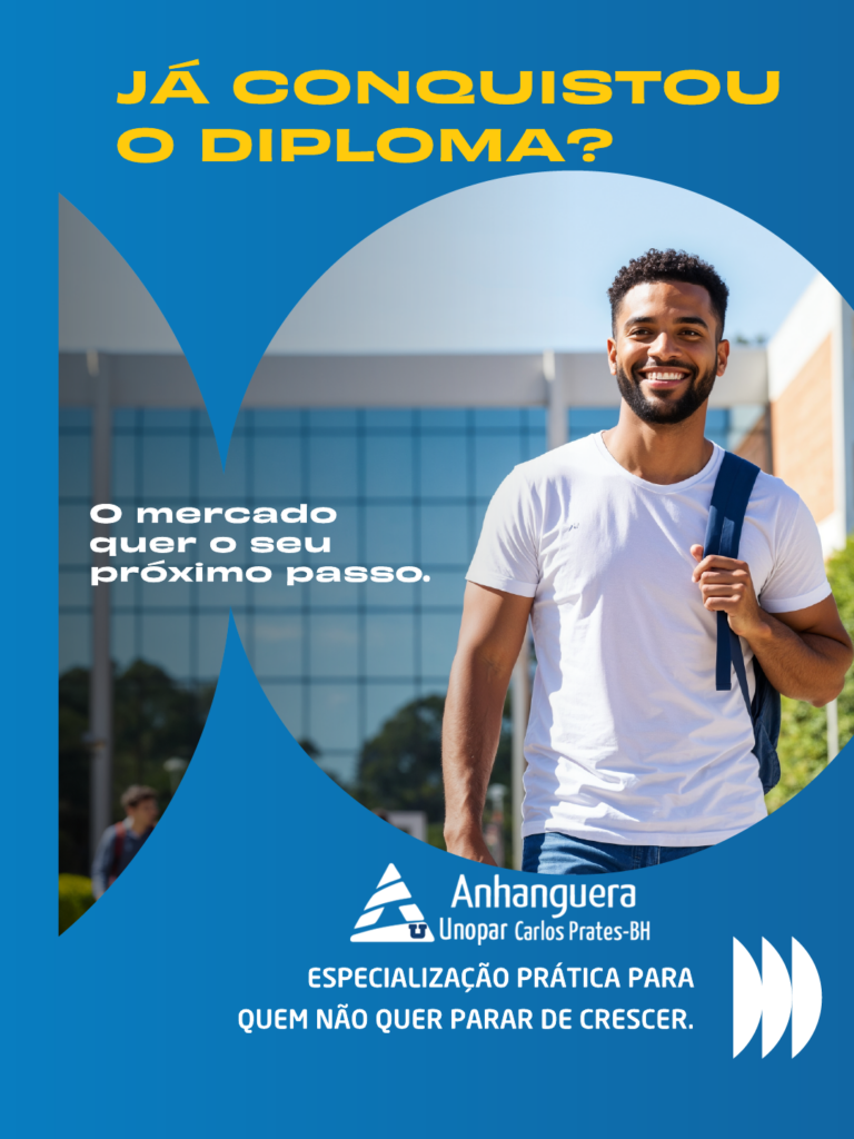 Você já parou para analisar quem ocupa as vagas de destaque hoje? São os profissionais que decidiram não parar no tempo. Ter uma pós-graduação no currículo não é mais um "luxo", é um requisito para você crescer na carreira. Se você já é formado, o próximo nível exige mais profundidade. Aqui, entregamos o conhecimento estratégico que o mercado de trabalho procura em um especialista. E nós preparamos uma oportunidade única para você não ter mais desculpas: 🔹 Currículo atualizado com as tendências globais. 🔹 Bônus especial de R$ 250. 🔹 20% OFF para quem busca o topo. Com tudo isso, você não vai ficar aí parado, ne? Vem se matricular!